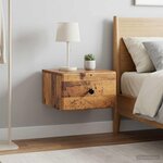 vidaXL Cabinet de chevet mural 2 pc Bois ancien 34 5 x 33 x 20 cm