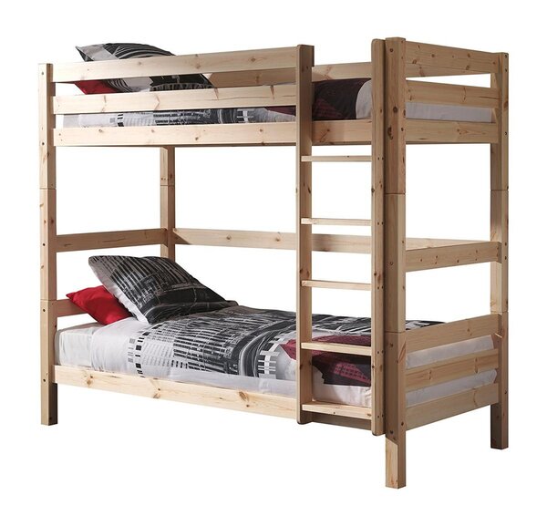 PINO  Lit Superposé Pin Massif Bois Nature 209 x 105 x 182 cm
