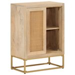 vidaXL Buffet noir 55x30x76 cm bois massif de manguier et fer