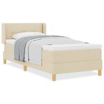 vidaXL Lit à ressorts avec matelas  crème  100 x 200 cm  tissu