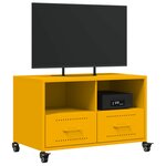 vidaXL Meuble TV jaune moutarde 68x39x43 5 cm acier