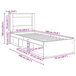 vidaXL Cadre de lit Chêne artisan 75 x 190 cm Pin massif