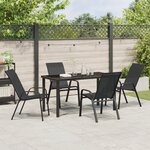 vidaXL Ensemble de salle à manger de jardin 5 pièces Textilène noir et acier