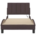 vidaXL Cadre de lit sans matelas marron foncé 80x200 cm tissu