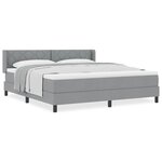 vidaXL Lit avec sommier à ressort et matelas gris clair  180 x 200 cm  en tissu.