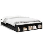 vidaXL Cadre de lit sans matelas noir 120x190 cm
