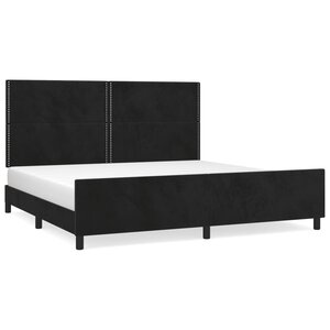 vidaXL Cadre de lit avec tête de lit Noir 200x200 cm Velours