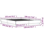 vidaXL Cadre de lit sans matelas gris béton 135x190 cm