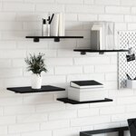vidaXL Planches d'étagère   4 pièces  chêne noir  40x30x1.5 cm  en bois d'ingénierie