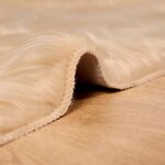 vidaXL Tapis en Peau de Mouton Synthétique Beige 160 x 160 cm