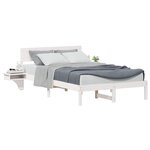 vidaXL Cadre de lit avec tête de lit Blanc 140 x 190 cm Pin massif