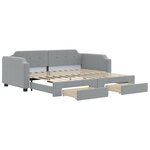 vidaXL Lit de jour avec lit gigogne et tiroirs 100x190 cm tissu