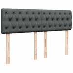 vidaXL Sommier à lattes de lit avec matelas Gris foncé 140x190cm Tissu