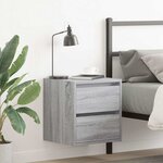 vidaXL Table de chevet murale sonoma gris 38x34x40 cm