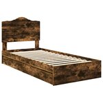 vidaXL Lit de Rangement Chêne fumé 75 x 190 cm Bois d'ingénierie