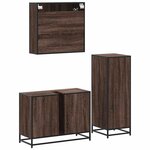 vidaXL Ensemble de meubles de salle de bain 3 Pièces Chêne marron