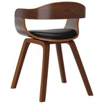 vidaXL Chaise à manger Noir Bois courbé et similicuir