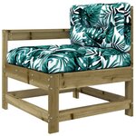 vidaXL Salon de jardin 5 Pièces avec coussins bois de pin imprégné