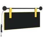 vidaXL Tête de lit suspendue Jaune clair Tissu en velours côtelé