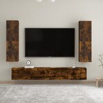 vidaXL Meubles TV muraux 2 Pièces Chêne fumé 30 5x30x110 cm