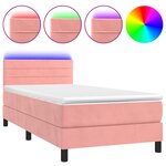 vidaXL Sommier à lattes de lit avec matelas et LED Rose 90x200 cm