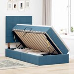 vidaXL Lit avec rangement et matelas Bleu foncé 90 x 190 cm Velours