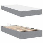 vidaXL Cadre de lit avec matelas Gris clair 100 x 200 cm tissu
