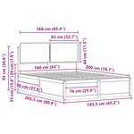 vidaXL Cadre de lit avec tête de lit rembourrée Gris foncé