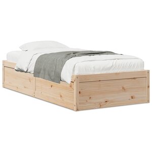 vidaXL Cadre de lit sans matelas 75x190 cm bois de pin massif