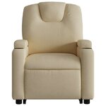vidaXL Fauteuil inclinable électrique crème tissu