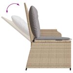 vidaXL Banc de jardin avec coussin Beige et gris polyrotin