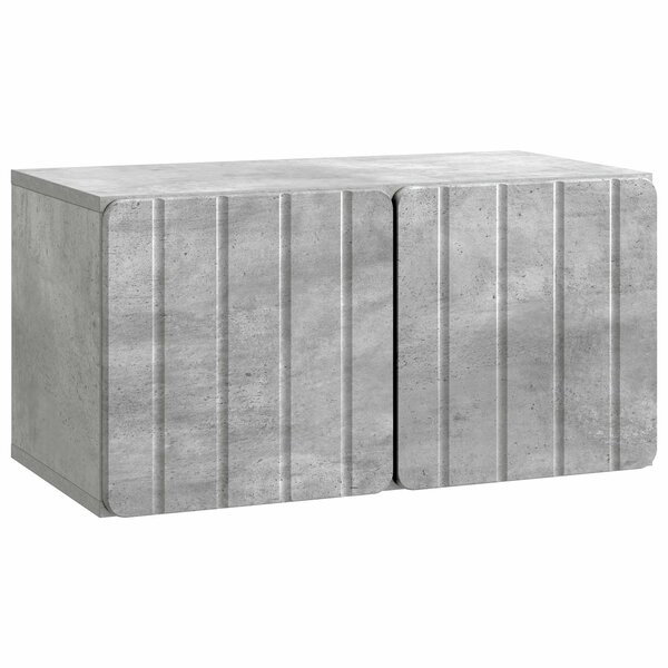vidaXL Meuble TV mural 59 5 x 31 x 30 cm Gris béton Bois d'ingénierie