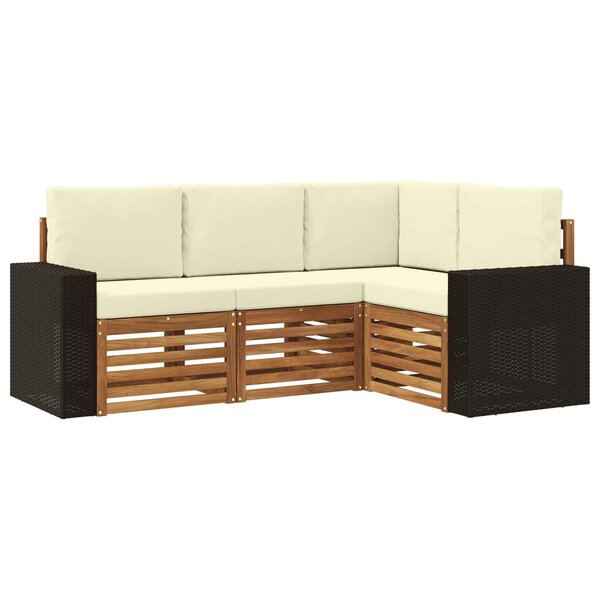 vidaXL Ensemble de canapés d'extérieur 4 pc Polyester