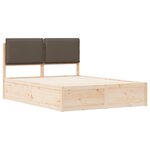 vidaXL Cadre de lit avec tête de lit rembourrée Taupe 140 x 190 cm