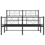 vidaXL Cadre de lit métal sans matelas avec pied de lit noir 140x190cm