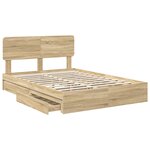 vidaXL Lit de Rangement Chêne Sonoma 150 x 200 cm Bois d'ingénierie