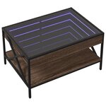 vidaXL Table basse avec LED infini chêne marron 70x50x38 cm