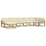vidaXL Ensemble de canapés d'extérieur 7 pc Blanc et crème