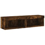 vidaXL Meubles TV avec lumières LED 2 Pièces chêne fumé 60x30x30 cm
