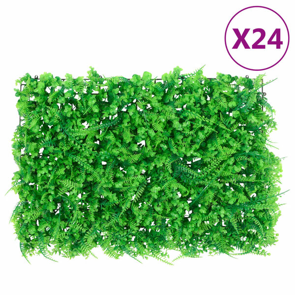  vidaXL Clôture feuilles de fougère artificielles 24 Pièces vert 40x60 cm