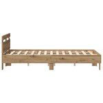 vidaXL Cadre de Lit en Chêne Chêne Artisan Bois d'Ingénierie 120 x 190 cm