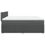 vidaXL Sommier à lattes de lit avec matelas Gris foncé 180x200cm Tissu