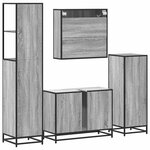 vidaXL Ensemble de meubles de salle de bain 4 Pièces sonoma gris