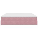 VidaXL Cadre de lit ottoman avec matelas rose 180x200 cm velours