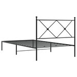 vidaXL Cadre de lit métal sans matelas avec tête de lit noir 107x203cm