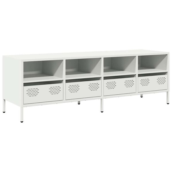 vidaXL Meuble TV blanc 135x39x43 5 cm acier laminé à froid