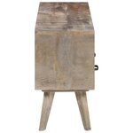 vidaXL Meuble TV Gris 130x35x51 cm Bois massif de manguier brut