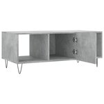 vidaXL Table basse gris béton 102x50x40 cm bois d'ingénierie