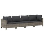 vidaXL Salon de jardin 11 Pièces avec coussins Gris Résine tressée