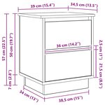 vidaXL Cabinet de chevet avec tiroir Chêne sonoma 39 x 34.5 x 50 cm